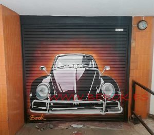 mural parking coche escarabajo